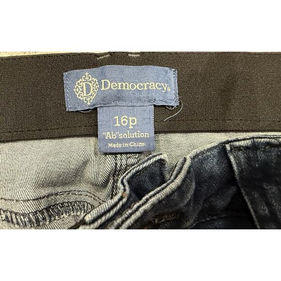 Democracy Ab Solution High Rise Tapered Cropped 16P Petite Stretch Blue Denim - Picture 7 of 8